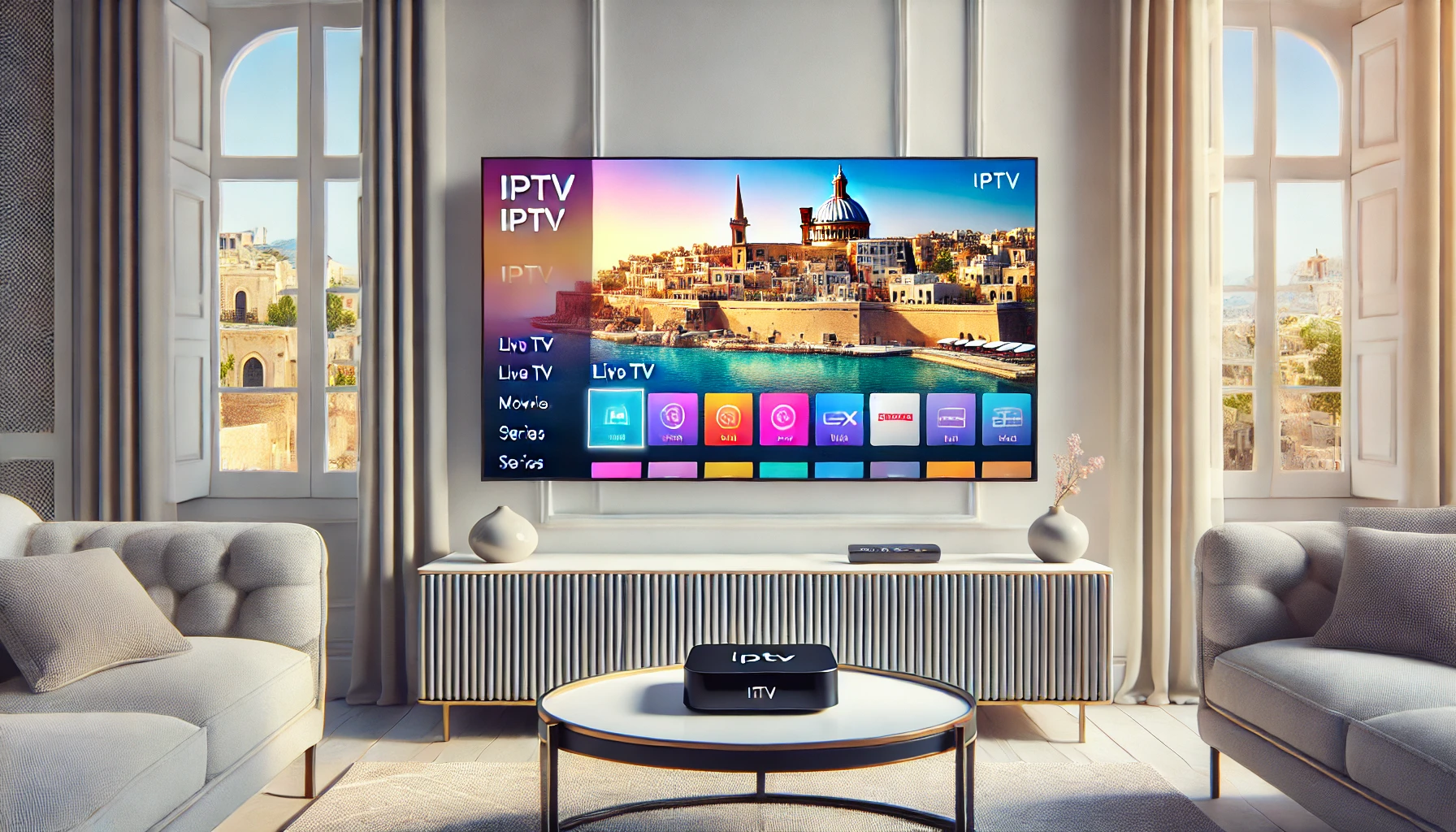 A premium IPTV box for Malta offering access to live TV and VOD in 4K