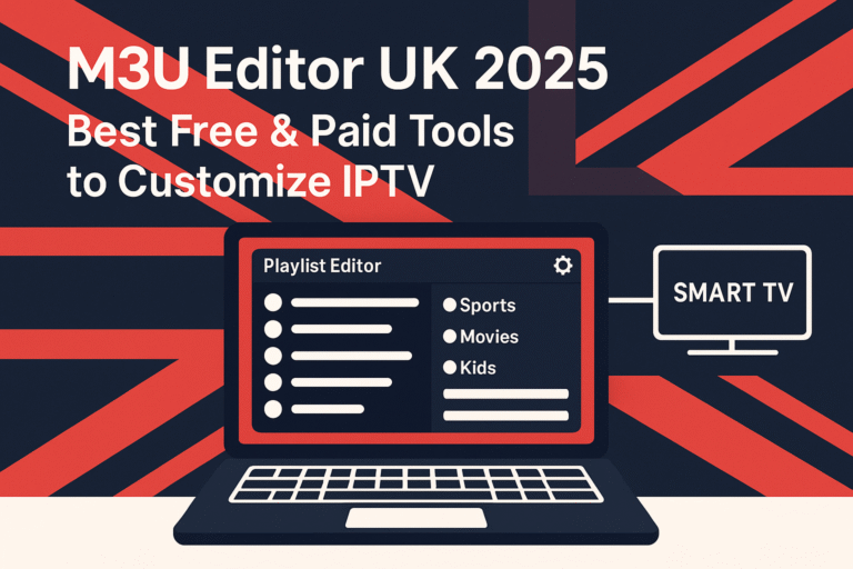 M3U editor UK 2025 playlist customization tools banner