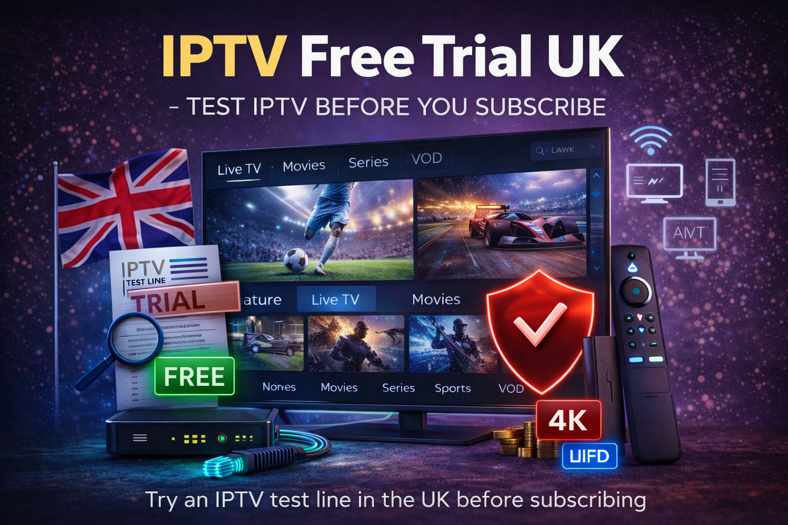 IPTV Free Trial UK – Try IPTV Before You Subscribe (2026) 1 iptv free trial uk - test IPTV subscription before buying